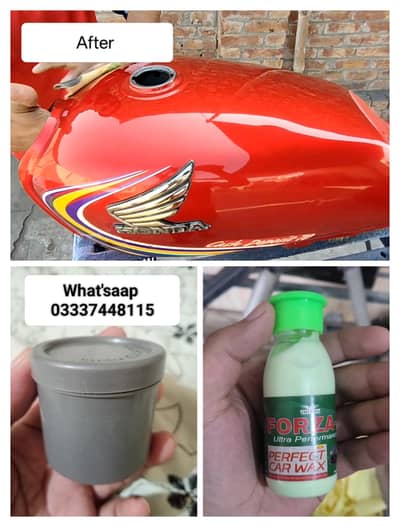 White compound & green polish for bikes & cars