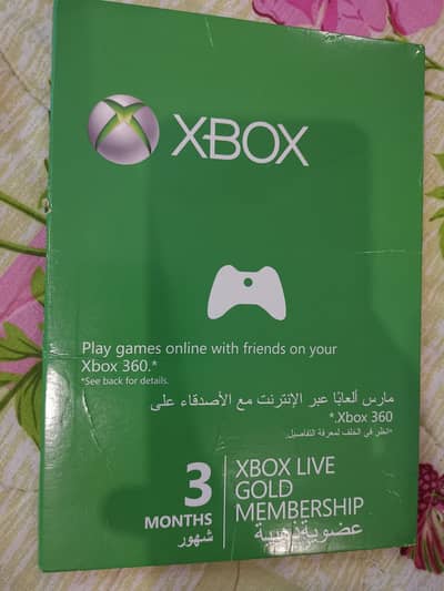 Xbox Live Gold Membership 3 months Sealed code