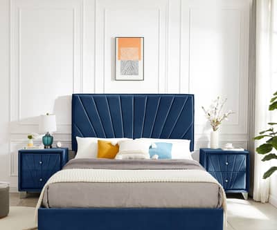 bed set in blue colour