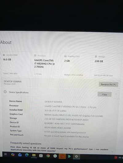 Core i7 6th generation