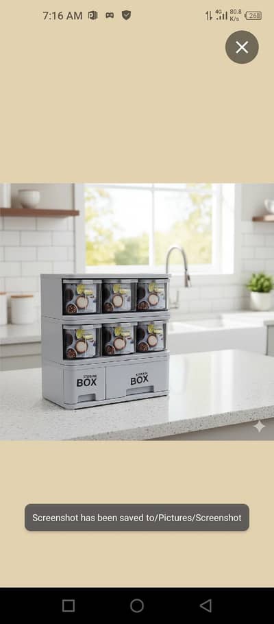 kitchen masala rack 6 pot 6 spoon 2 storage box