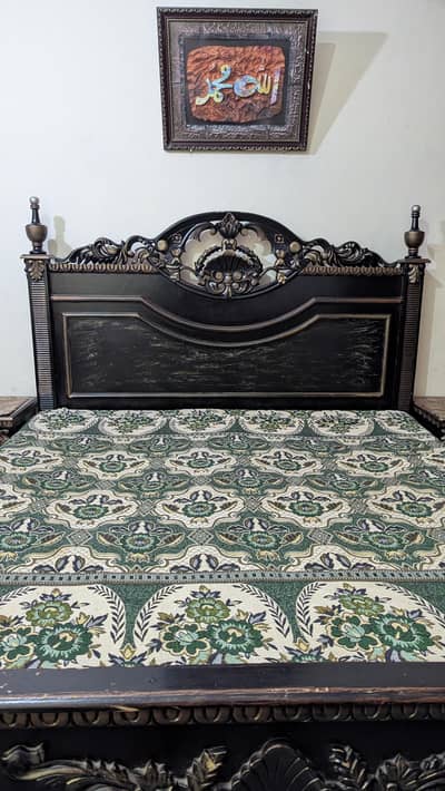 Bed with two side tables