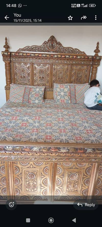 full chinyoti wooden bed with out mattress