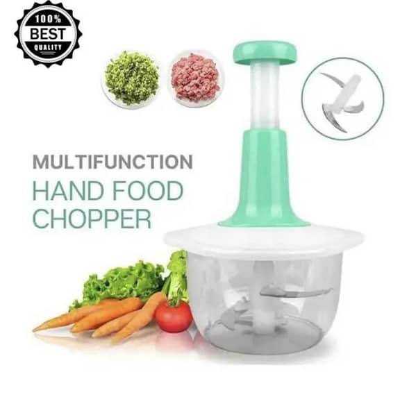 Manual Hand Operated 1500 ml Chopper Pump by Action with Free 3 Blades Food Processor Portable Container