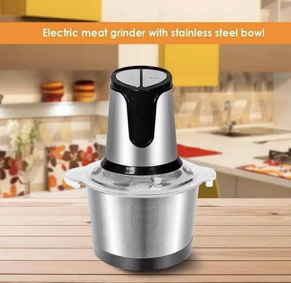 Stainless Steel Electric Meat Grinder and Food Processor – 2-Speed, Large Capacity, Compact Design