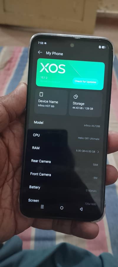 Infinix Hot 60i 6+6 128 GB Black matt