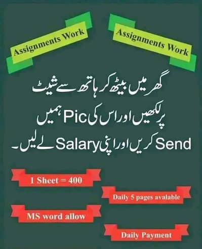 MS Word online Assignment typing work available no investment