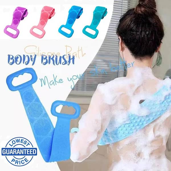 Silicone Back Scrubber: Soft Loofah Bath Belt for Exfoliating Massage and Body Cleaning