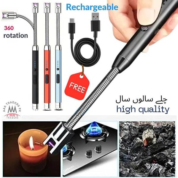 Rechargeable Elecrtric Kitchen Lighter - Stove Long Neck Arc 360° Flexible Lighter - Upgraded USB Electric Lighter not needed Gas - Orignal Best Quality Flameless Lighter for Stove / Candles / Grill / BBQ / Camping