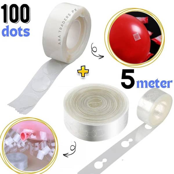 Balloon Arch Kit: 5M Garland Strip with 100 Glue Dots for Easy DIY Party Decor