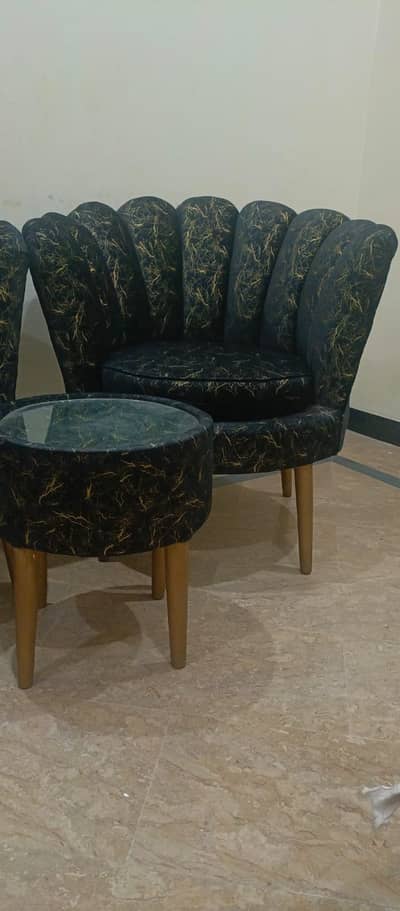 Velvet bedroom side chair set