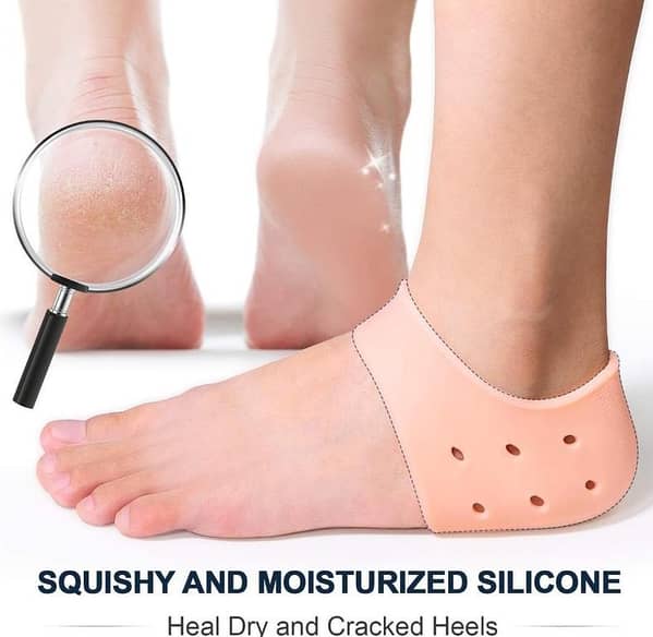 1 Pair Squishy Soft Silicone Moisturizing Heel Socks for Anti-Crack Foot Care