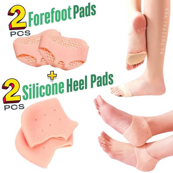 4PCs Silicone Honeycomb Foot Pads and Moisturizing Heel Crack Socks Feet Skin Care , Heel Cups, Plantar Fasciitis Inserts, Breathable Heel Pads Cushion, Gel Heel Protectors for Men & Women, Idea for Plantar Fasciitis, Heel Pain, Heal Dry Cracked Heels, Ac