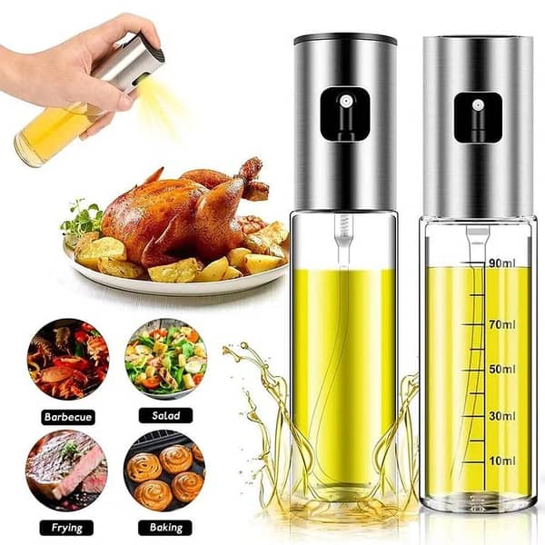 BBQ Oil Sprayer Bottle Glass for Cooking Olive Spray Mister for Salad BBQ Kitchen Gadgets Accessories Baking for Empty Canola Oil Bottle
