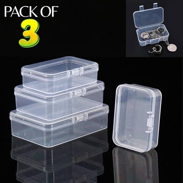 Jewelry Storage Organizer Box - Unbreakable Transparent Plastic for Earrings, Rings, Chains, Pendants