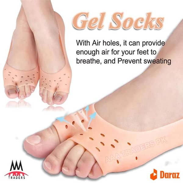 Silicone Moisturizing Gel Socks For Foot Care Protector Relieve Dry Cracked Peeling Heels Shoes Insole Pedicure Tool Gel Heel Protectors for Men & Women Heel PainCrack Socks Feet Skin Care Heel Cups Plantar Fasciitis Inserts Breathable Heel Pads Cushion,