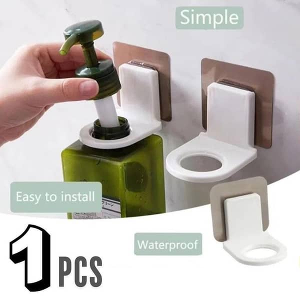 2/4pcs No-Drill Self-Adhesive Shower Bottle Shelf Wall Mount Organizer Rack