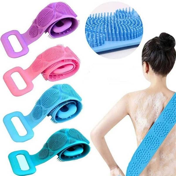 Silicone Soft Bath Towel Bath Brush with Back Scrubber for Body Cleaning and Massage