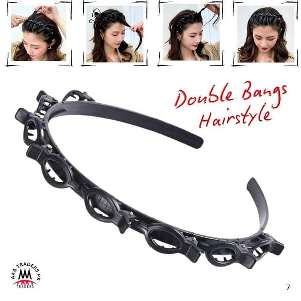 Double Bangs Hairpin Headband for Women – Hollow Braid Woven Clip, Wedding Bride Hair Accessories