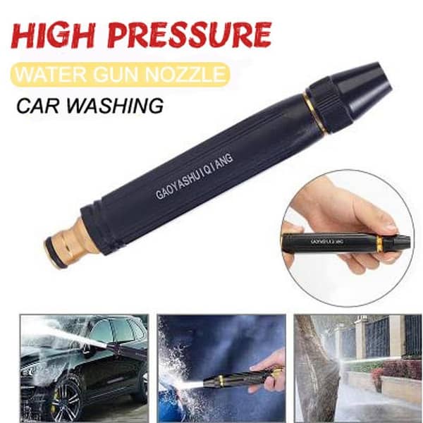 Portable Water Sprayer Nozzle, Adjustable Metal High-Pressure Car Wash Sprayer for Garden Hose