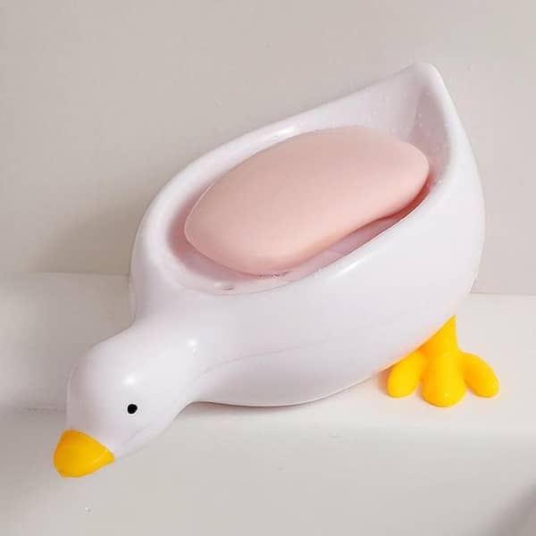 Duck-Shaped Soap Storage Box for Bath Kitchen—Thickened Plastic Drainage Soap Tray