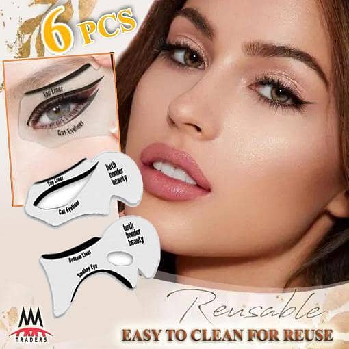 Pack of 6 Pcs Stencils for Cat Eye and Smoky Eye makeup