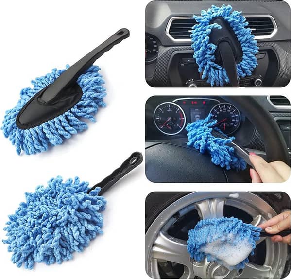 Car Wash Microfiber Cleaning Brush with Cotton Head, Long-Lasting Absorbent Mop for Vehicle Cleaning and Waxing