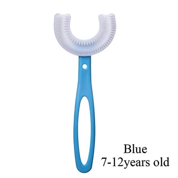 Kids U Shaped Toothbrush 360 Degrees Toddler Toothbrush Soft Silicone Brush Head Tooth Brush U Type Toothbrush for Toddlers Baby Ages 2-12  Children's Soft U-shaped Brushing Mouth Grade Silicone