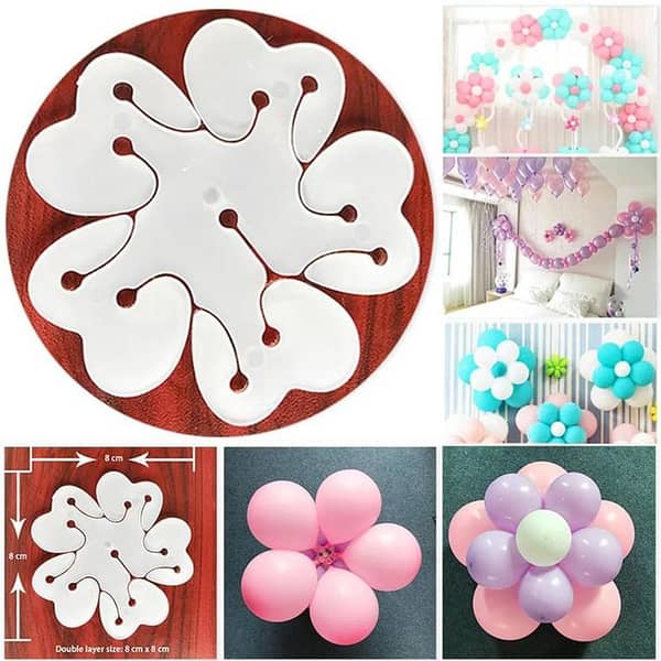 Flower Shape Balloon Clip for Happy Birthday and Party Decorations