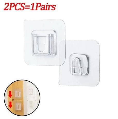 20-Pack Double-Sided Adhesive Wall Hooks for Kitchen and Bathroom, No Nails, Waterproof & Heavy-Duty