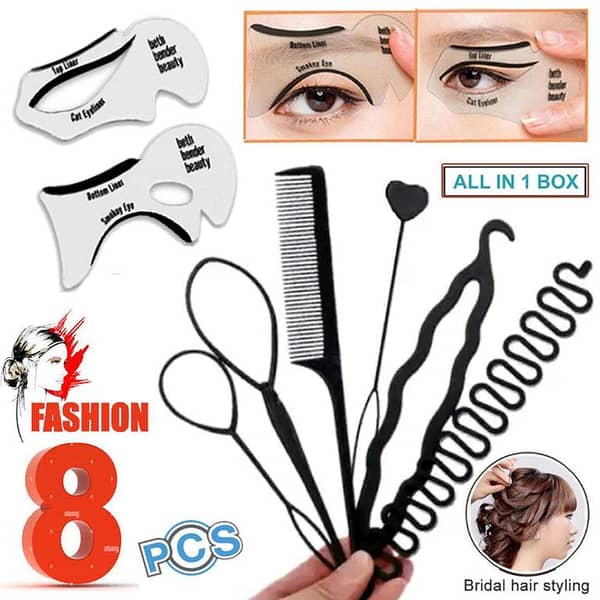 PACK of 8 Braider Hair Styling Tools and Accessories