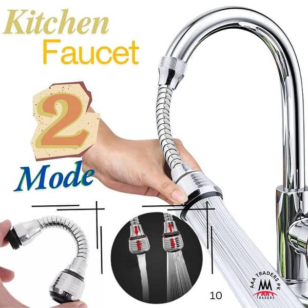 360° Adjustable Kitchen Faucet Extension Tube with Water Filter and Foam Sprayer