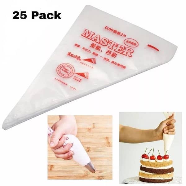 25/100PCs Disposable Pastry Bag Icing Piping Bag Cake Pastry Cupcake Decorating fit All Size nozzles Pastry Bags Bakeware Tools