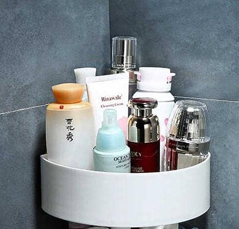Wall Mount Triangle Corner Shelf Rack for Bathroom and Kitchen (Unbreakable Plastic) - Shampoo Holder