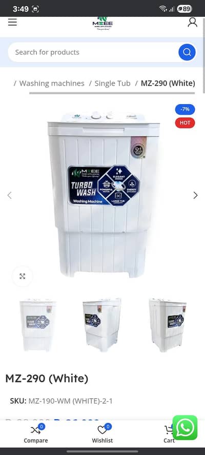 Single tub 10kg washing machine