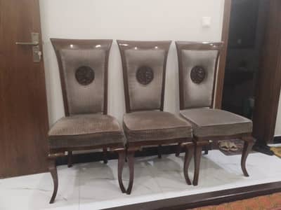 Elegant Solid Wood Dining Chairs – Set of 6 with Cushioned Seats