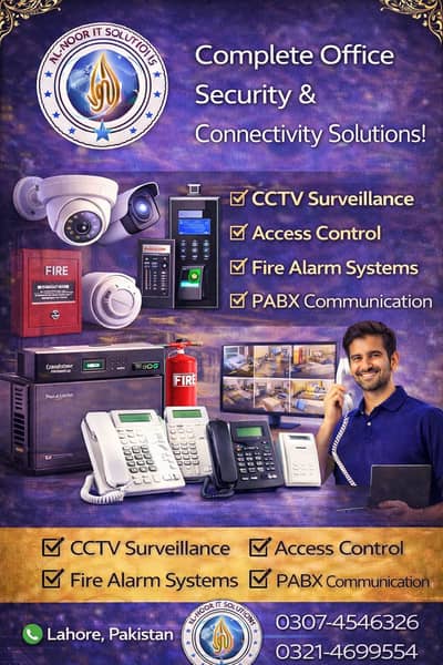 CCTV, ACCESS CONTROL, FIRE ALARM SYSTEM, PABX INSTALLATION