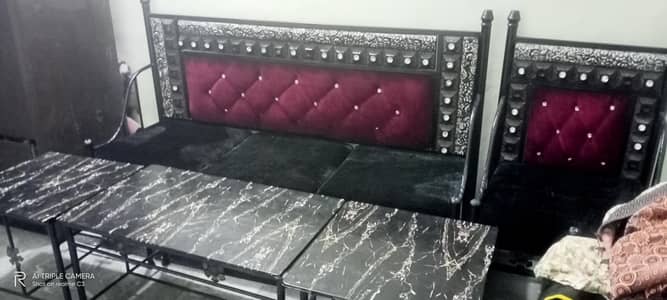 5 seater metal sofa set with tables