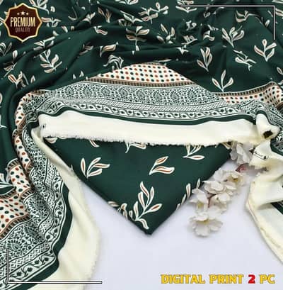 2 PCs women,s unstitched printed suit