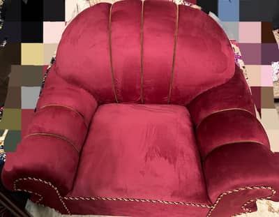 6seater heavy wooden made sofa set with molty foam seats