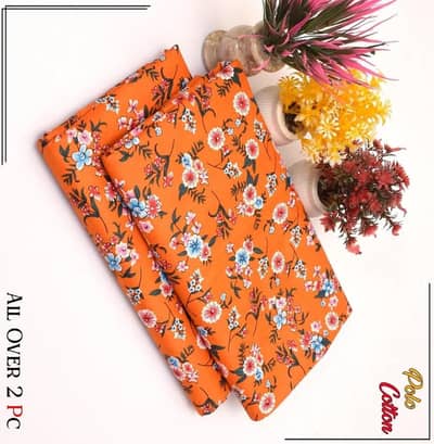 2 PCs women,s Unstitched Printed Suit
