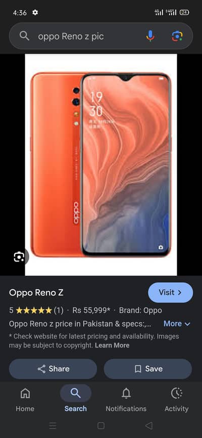 oppo Reno z amoled display