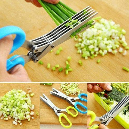 5 Layers Vegetable Scissors | 5 Blade Stainless steel Herb Shears | Kitchen Scissor