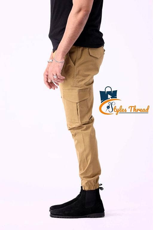 STYLES THREAD Premium 6 Pocket Cargo Trousers for Men in Camel