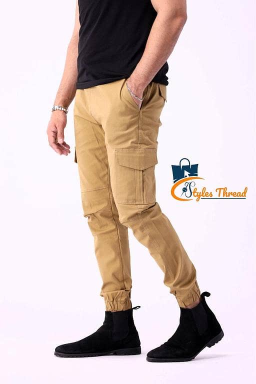 STYLES THREAD Premium 6-Pocket Cargo Trousers for Men