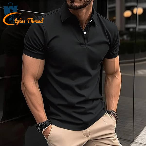 STYLES THREAD Premium Polo Shirts for Men – Plain Polos, Classic Polo Shirt for Men