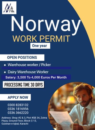 Norway Work Visa – Warehouse | Salary 3500–4000€ | Apply Now
