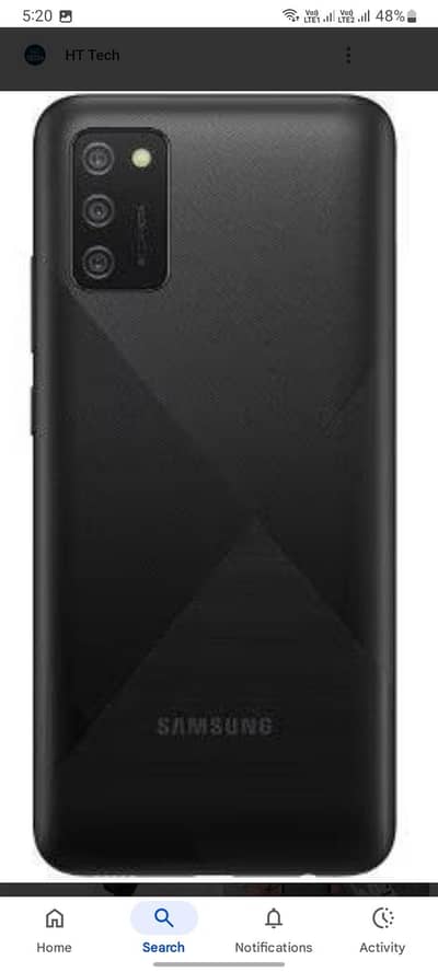 Samsung A02s 3gb 32gb total original Rs. 15000 03099099994