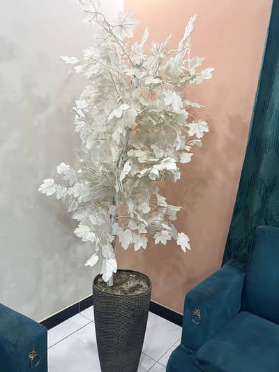 Elegant White Corner Decor Plant