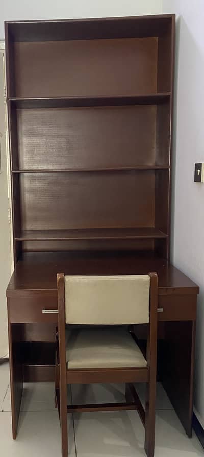 Book shelf with study table and chair for sale